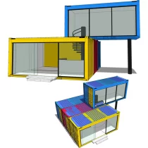 Скачать бесплатно модель здания контейнера в Sketchup